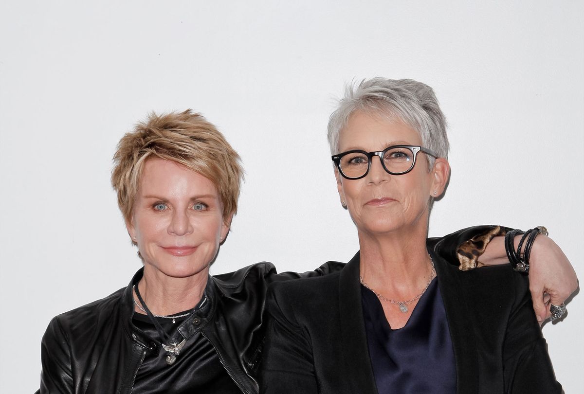 Patricia Cornwell and Jamie Lee Curtis attend Live Talks Los Angeles at Moss Theatre at New Roads School on October 30, 2015 in Santa Monica, California. (Tibrina Hobson/Getty Images)