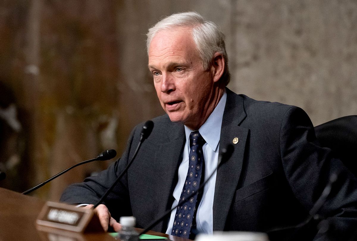 Sen. Ron Johnson (R-WI) speaks during a Senate Foreign Relations Committee hearing to examine U.S.-Russia policy at the U.S. Capitol on December 7, 2021 in Washington, DC. (Alex Brandon-Pool/Getty Images)