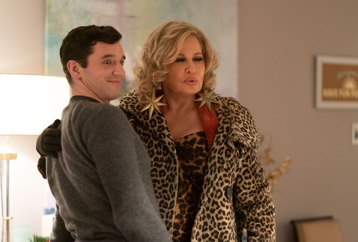 Michael Urie and Jennifer Coolidge in "Single All the Way" (Philippe Bosse/Netflix)