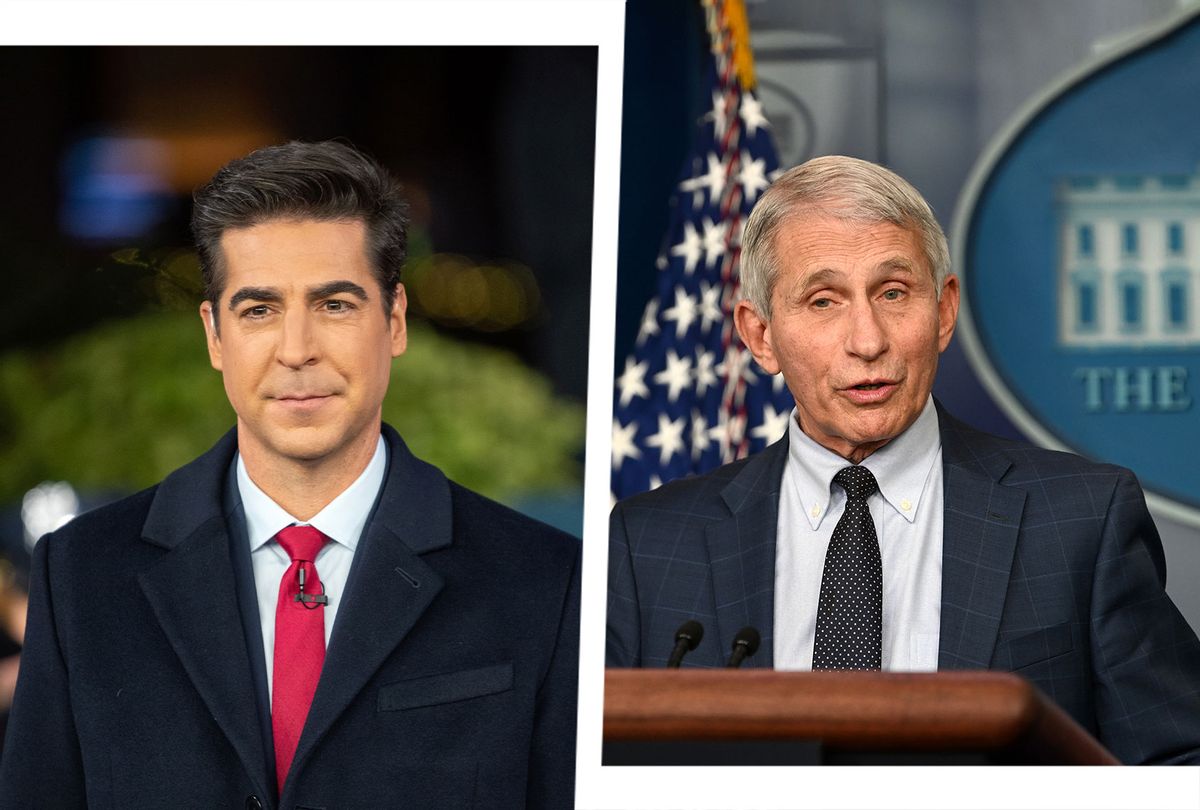 Jesse Watters and Anthony Fauci (Photo illustration by Salon/Getty Images)