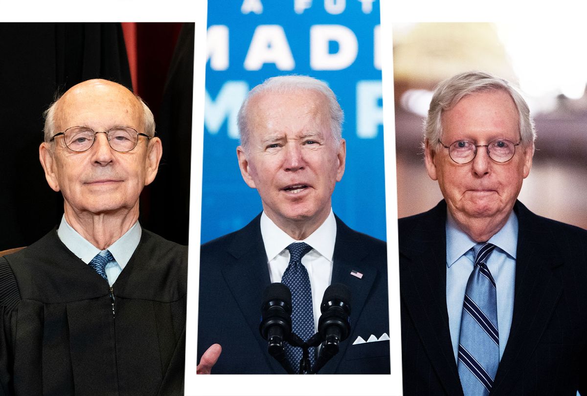 Stephen Breyer, Joe Biden and Mitch McConnell (Photo illustration by Salon/Getty Images)