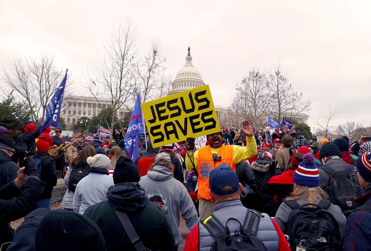Protesters gather outside the U.S. Capitol Building on January 06, 2021 in Washington, DC.  (Tasos Katopodis/Getty Images)