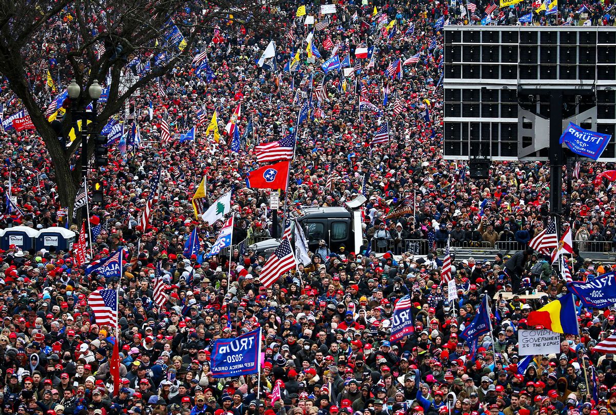 Crowds gather for the "Stop the Steal" rally on January 06, 2021 in Washington, DC. Trump supporters gathered in the nation's capital today to protest the ratification of President-elect Joe Biden's Electoral College victory over President Trump in the 2020 election. (Tasos Katopodis/Getty Images)