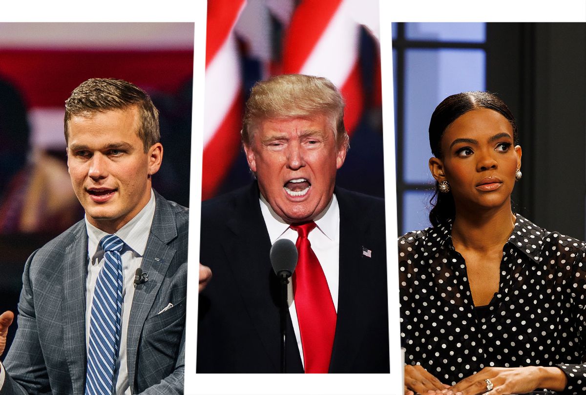 Madison Cawthorn, Donald Trump and Candace Owens (Photo illustration by Salon/Getty Images)