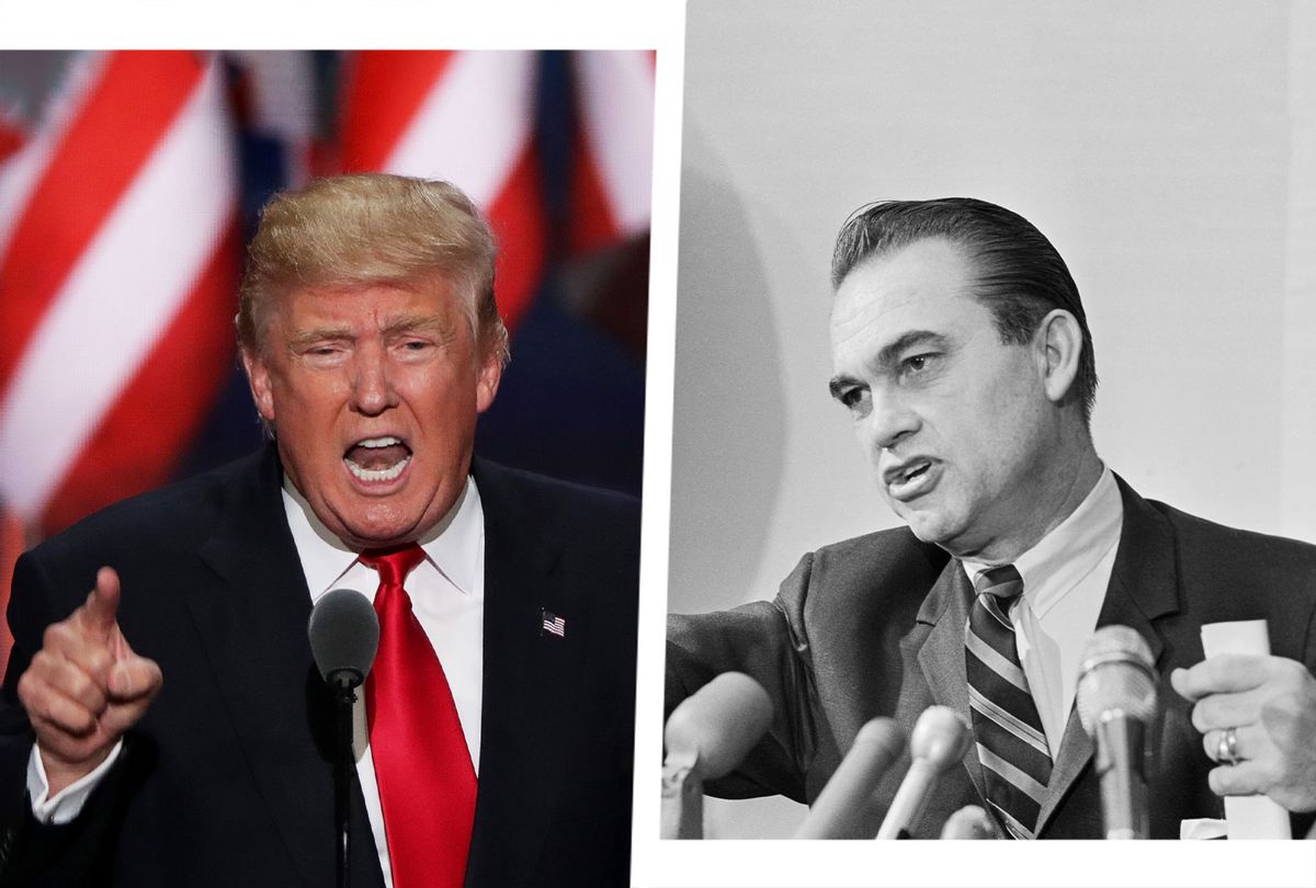 Former US President Donald Trump and Former Alabama Governor George Wallace (Photo illustration by Salon/Getty Images)