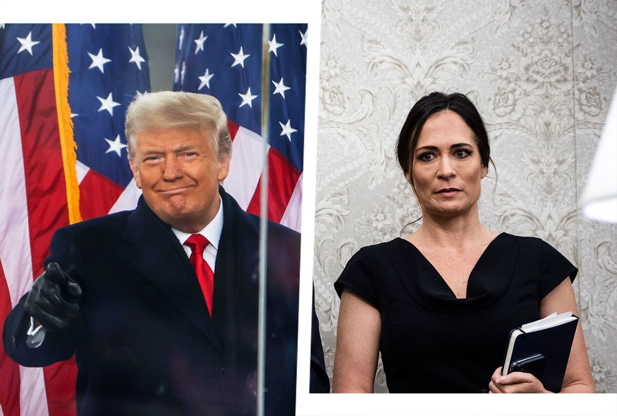 Former President Donald Trump and Former White House Press Secretary Stephanie Grisham (Photo illustration by Salon/Getty Images)