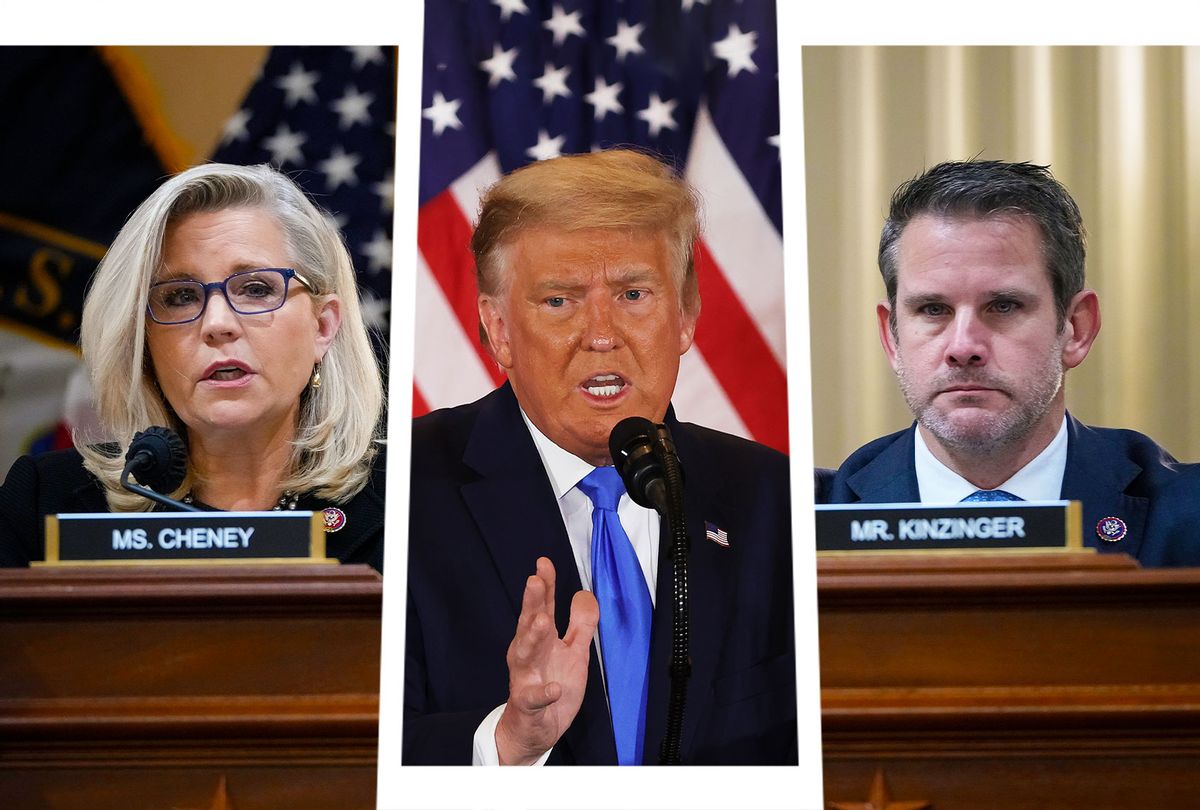 Liz Cheney, Donald Trump and Adam Kinzinger (Photo illustration by Salon/Getty Images)