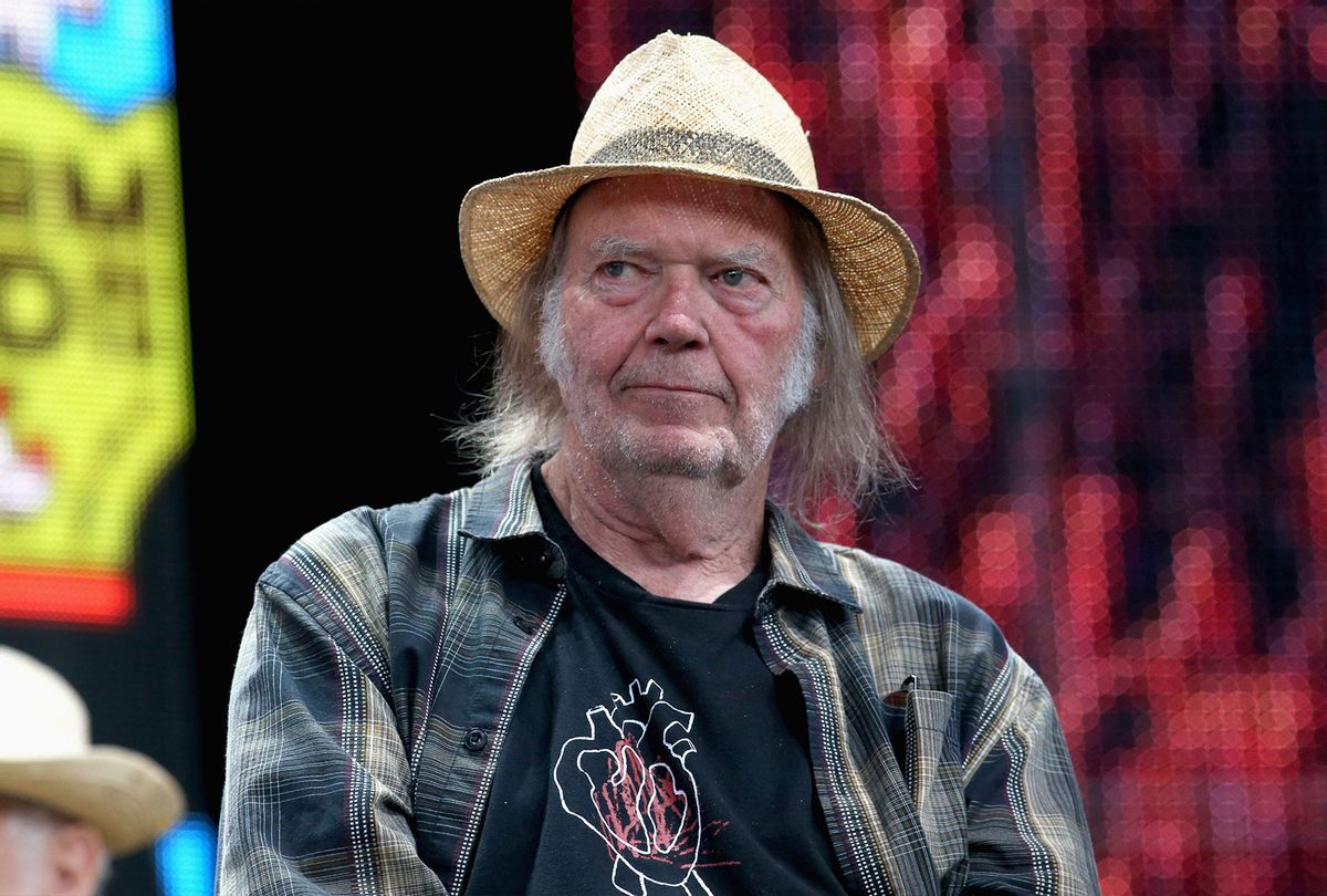 Neil Young attends a press conference for Farm Aid 34 at Alpine Valley Music Theatre on September 21, 2019 in East Troy, Wisconsin. (Gary Miller/Getty Images)