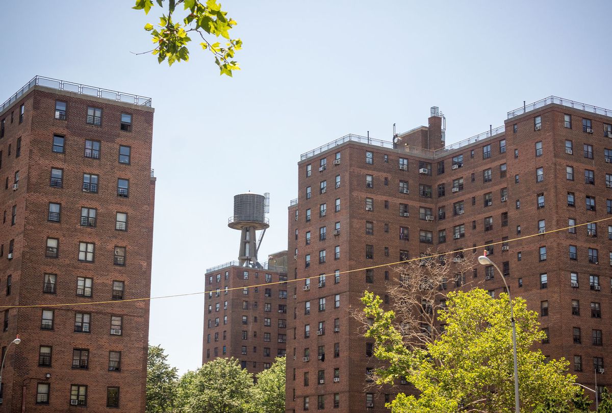 The NYCHA Jacob Riis Houses complex of apartments in the East Village neighborhood of New York on Saturday, July 5, 2014. Federal prosecutor Preet Bharara announced that an investigation has been opened into whether there were improprieties in the city's application for federal funds to remediate conditions in NYCHA housing projects. (Richard Levine/Corbis via Getty Images)