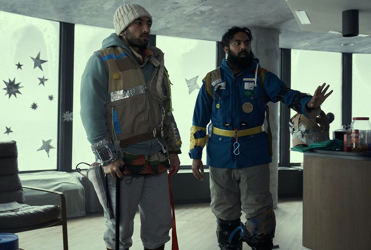 Nabhaan Rizwan and Himesh Patel in "Station Eleven" (Ian Watson/HBO Max)