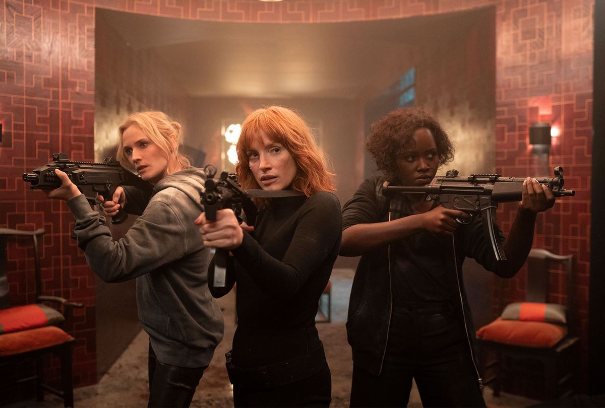 Diane Kruger, Jessica Chastain and Lupita Nyong'o in "The 355" (Robert Viglasky/Universal Pictures)