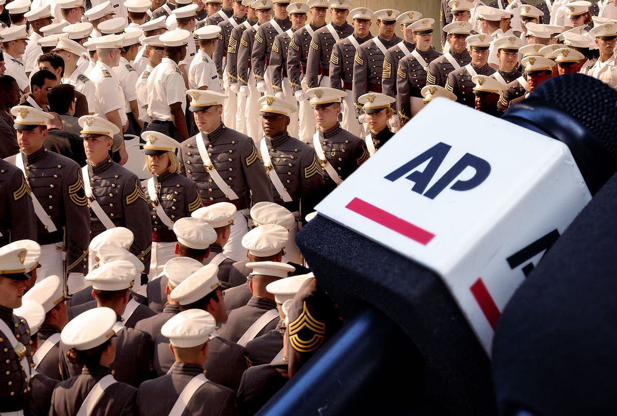 Associated Press microphone | U.S. Military Academy cadets (Photo illustration by Salon/Getty Images)