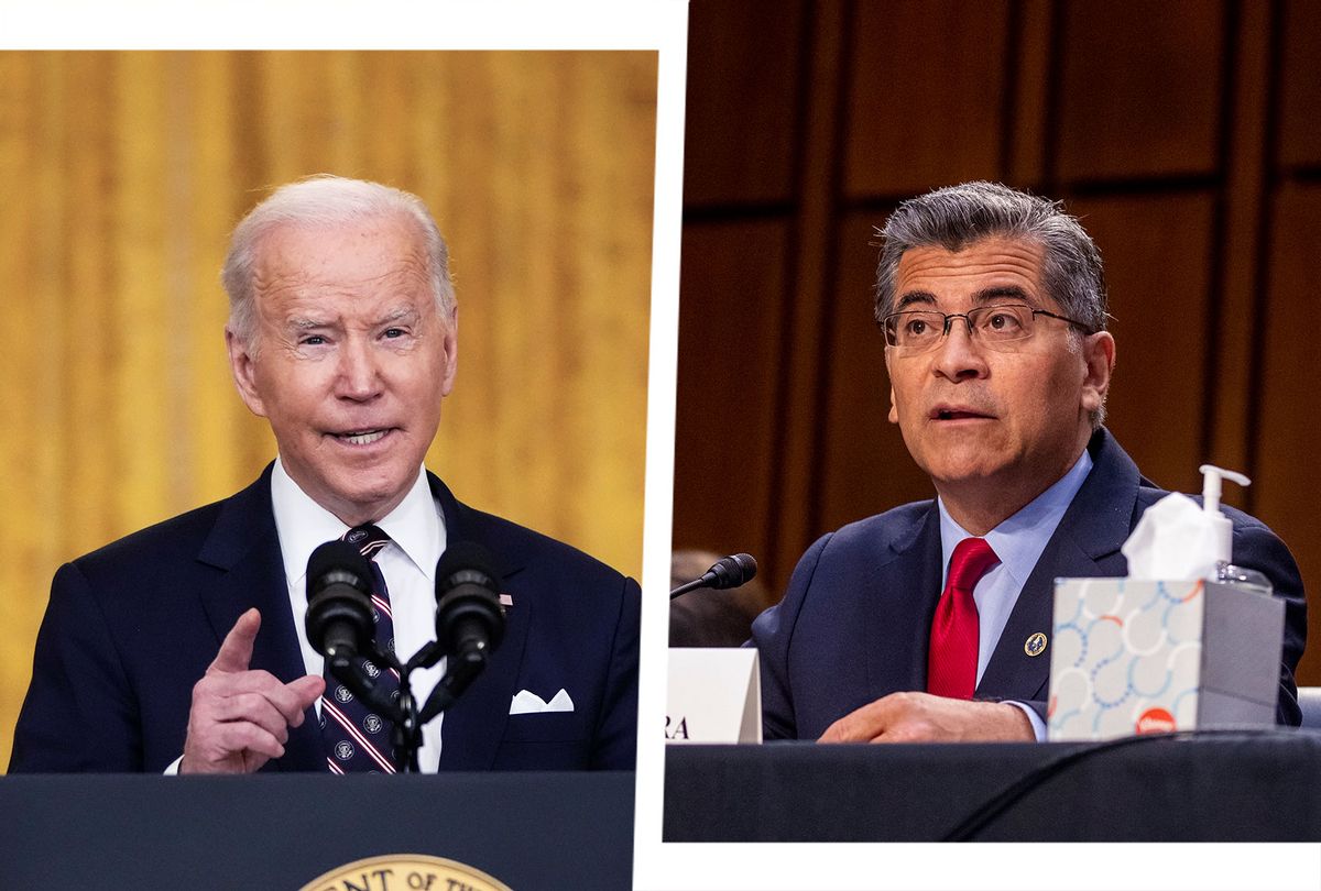 Joe Biden and Xavier Becerra (Photo illustration by Salon/Getty Images)