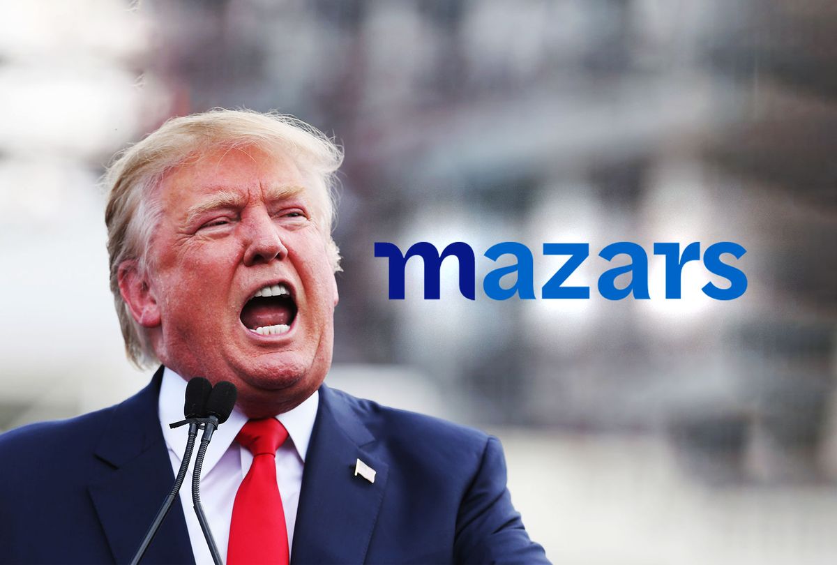 Donald Trump | Mazars logo (Photo illustration by Salon/Getty Images/Mazars)