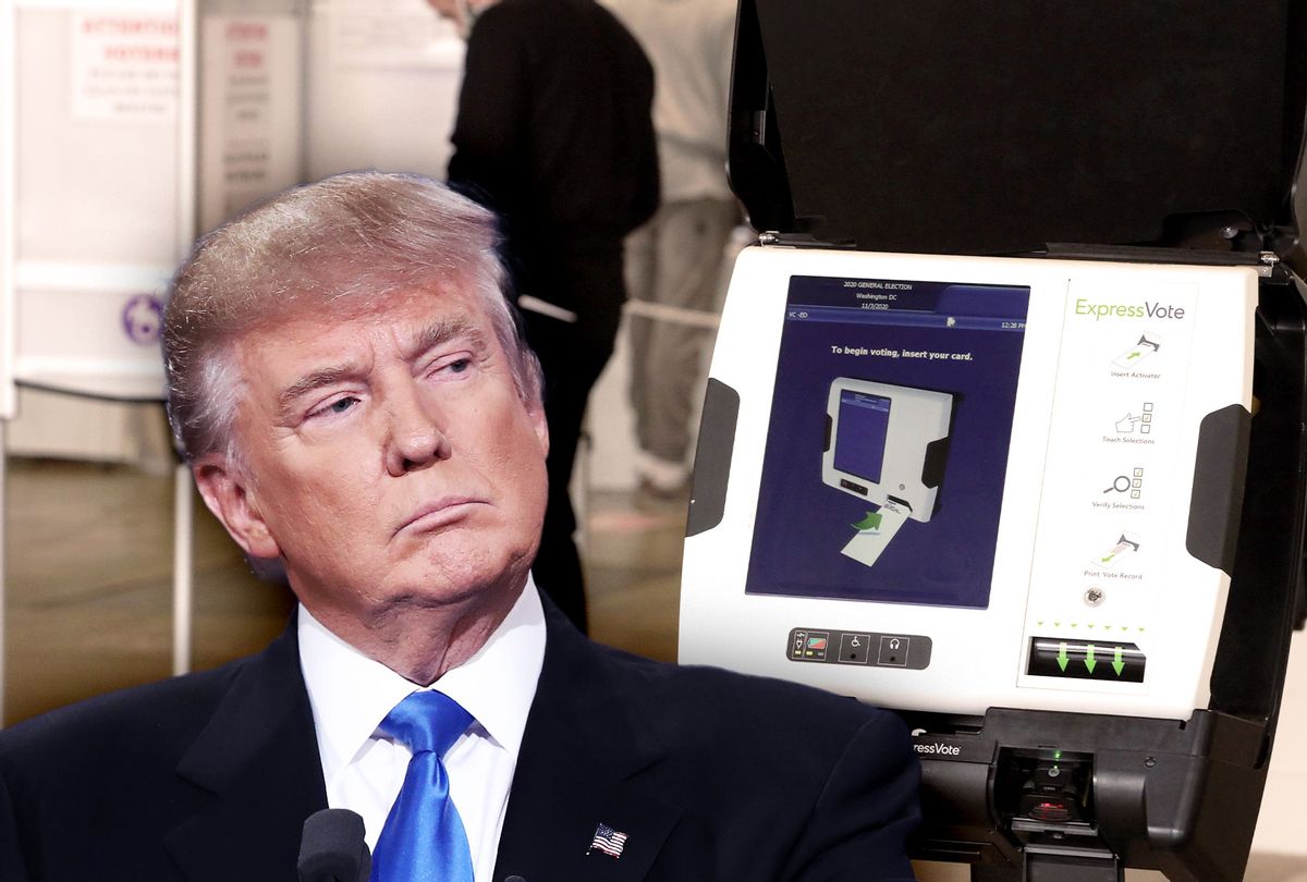 Donald Trump | A voting machine at an early voting center is seen at Union Market October 27, 2020 in Washington, DC. (Photo illustration by Salon/Getty Images)