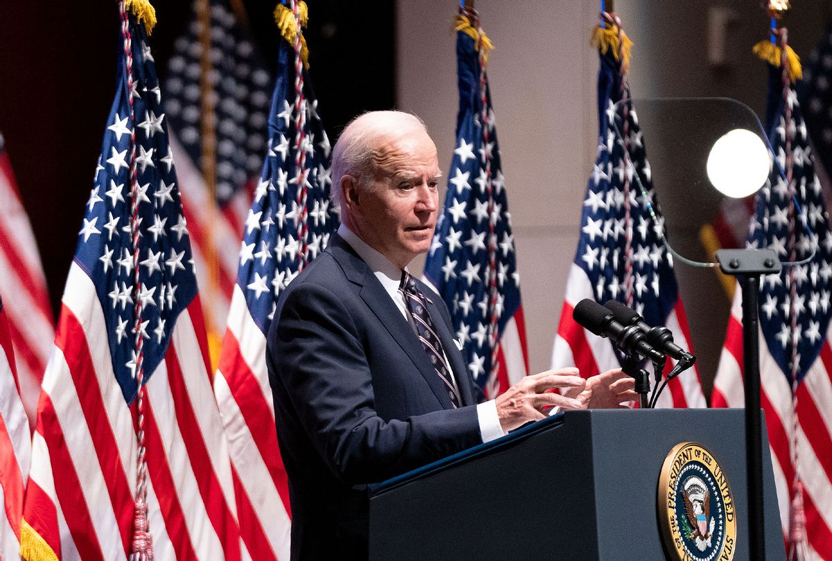 President Joe Biden addresses the National Prayer Breakfast at the U.S. Capitol on February 3, 2022 in Washington, DC. (Greg Nash-Pool/Getty Images)