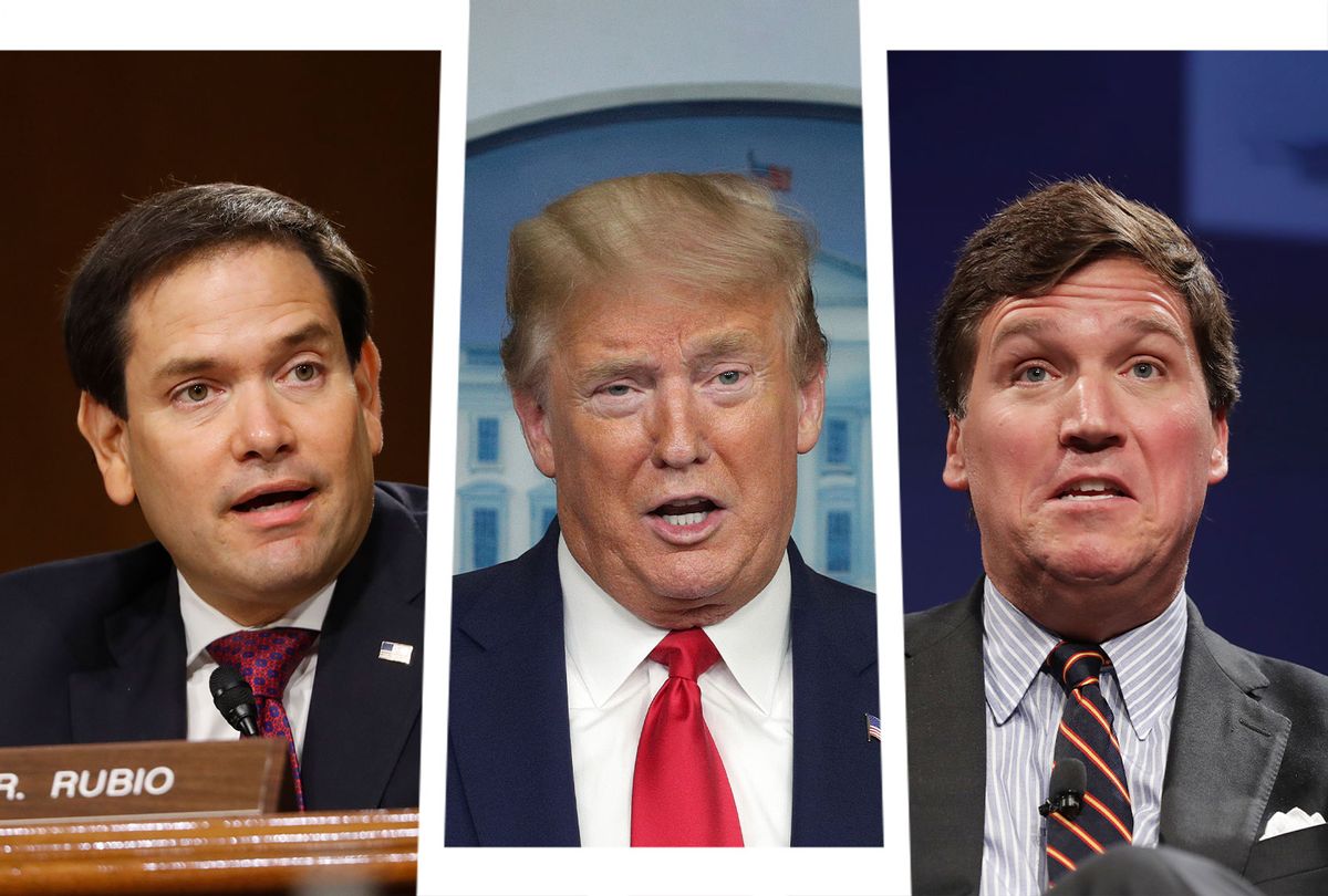 Marco Rubio, Donald Trump and Tucker Carlson (Photo illustration by Salon/Getty Images)
