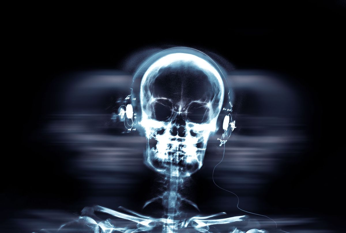 Skull wearing headphones (Getty Images/Digital Vision)