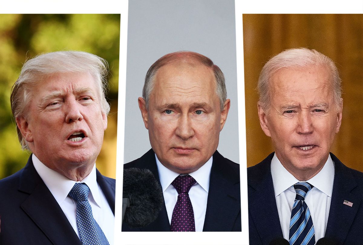 Donald Trump, Vladimir Putin and Joe Biden (Photo illustration by Salon/Getty Images)