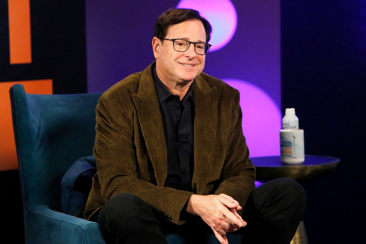 Bob Saget speaks onstage during the Cool Comedy-Hot Cuisine Virtual Event on October 17, 2021 in Burbank, California. (Rachel Murray/Getty Images for the Scleroderma Research Foundation)