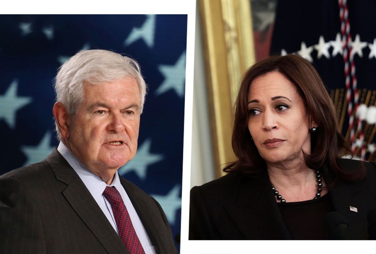 Newt Gingrich and Kamala Harris (Photo illustration by Salon/Getty Images)