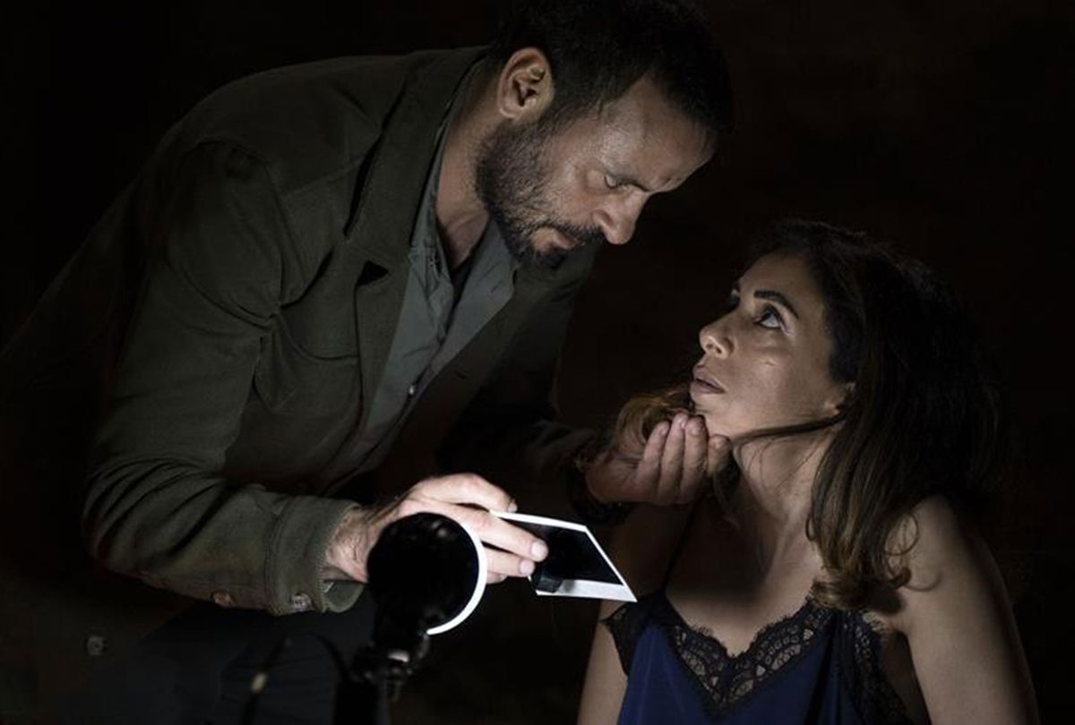 Ali Suliman and and Manal Awad in "Huda's Salon" (IFC Films)