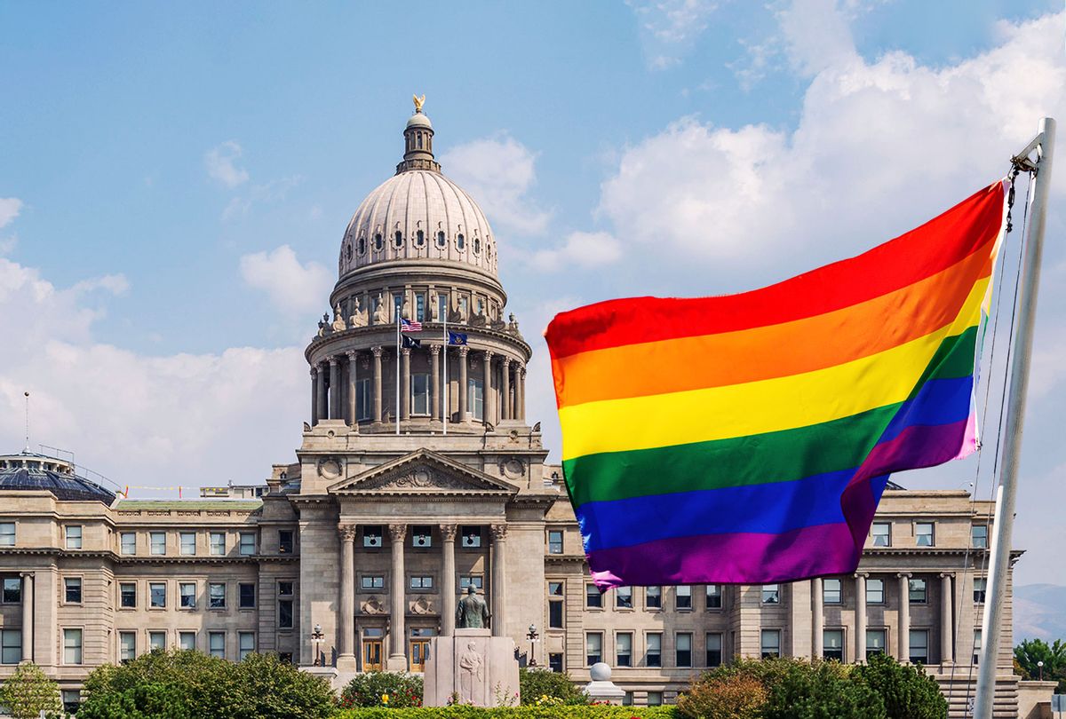 Idaho State Capitol building | Pride flag (Photo illustration by Salon/Getty Images)