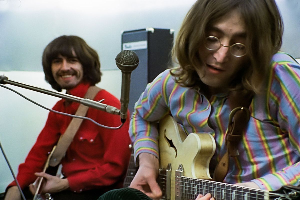 John Lennon & George Harrison in Apple Studios on Jan 21, 1969 (Photo courtesy of Apple Corps Ltd.)