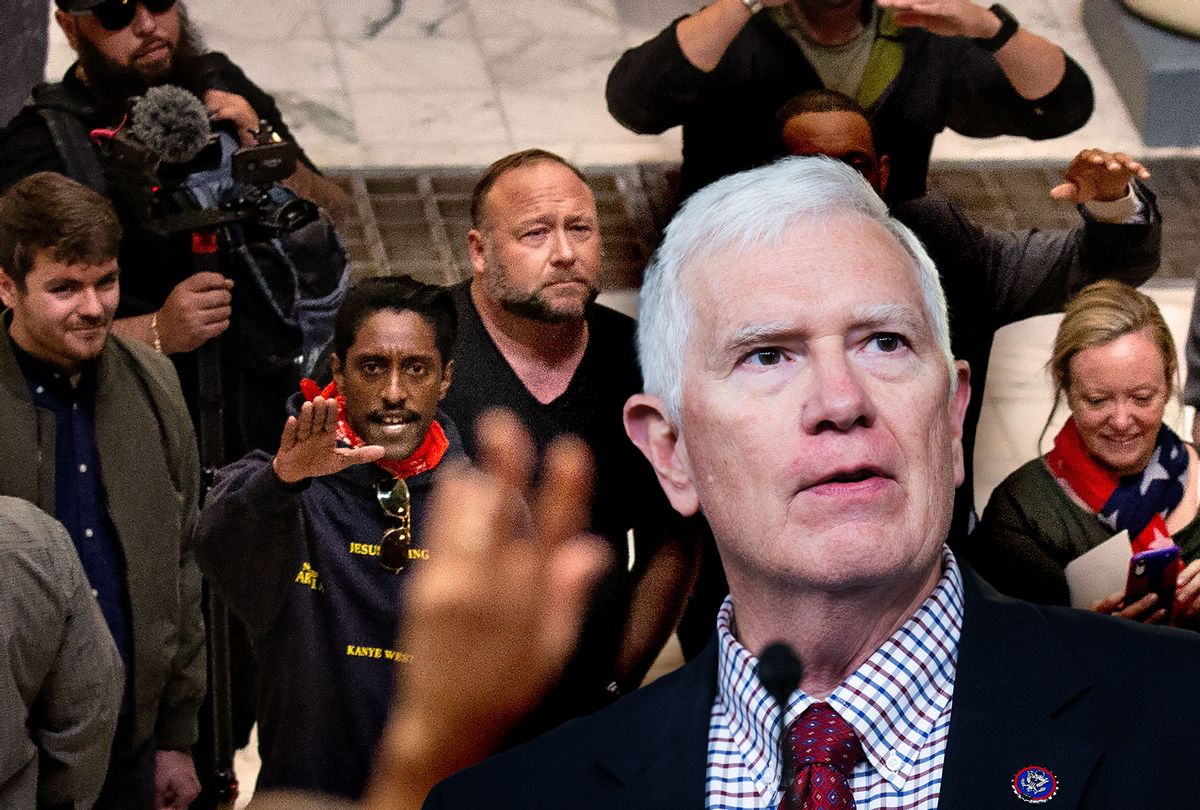 Rep. Mo Brooks, R-Ala. | Ali Alexander organizer for Stop the Steal at the Georgia Capitol Building on Wednesday, Nov. 18, 2020 in Atlanta, GA (Photo illustration by Salon/Getty Images)