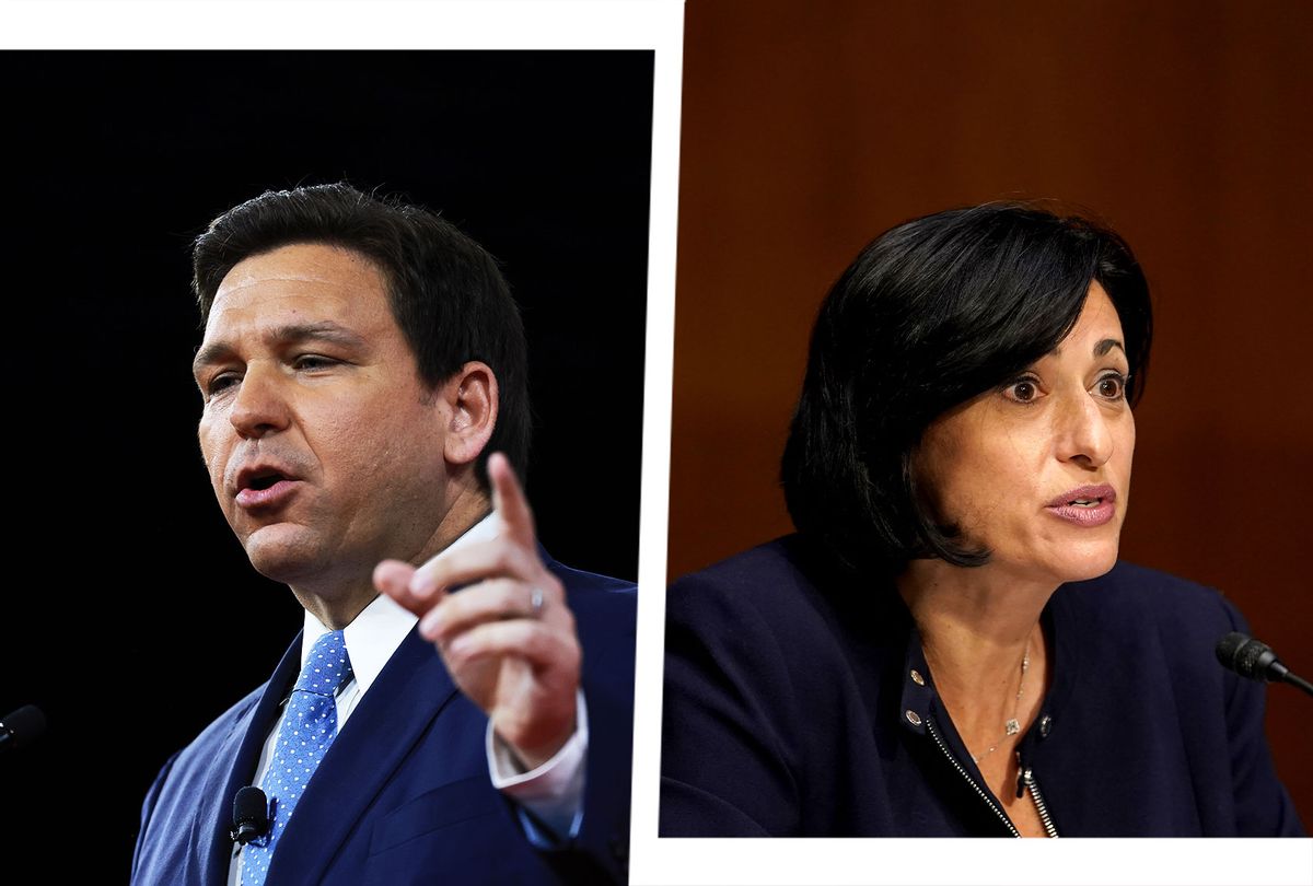 Ron DeSantis and Rochelle Walensky (Photo illustration by Salon/Getty Images)