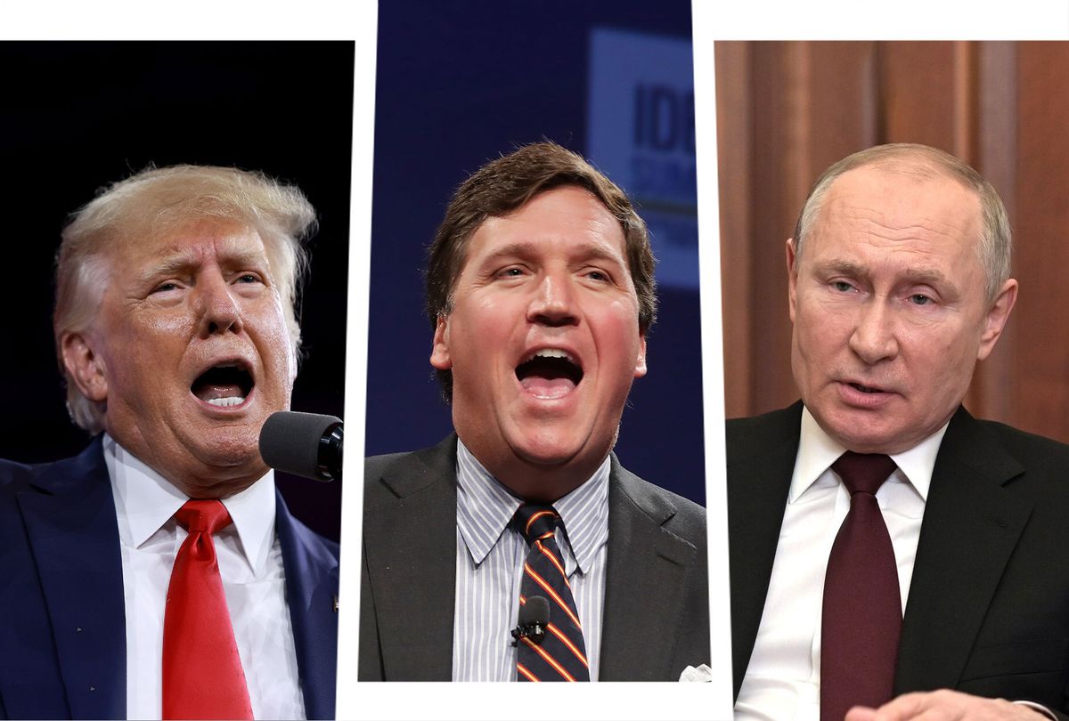 Donald Trump, Tucker Carlson and Vladimir Putin (Photo illustration by Salon/Getty Images)