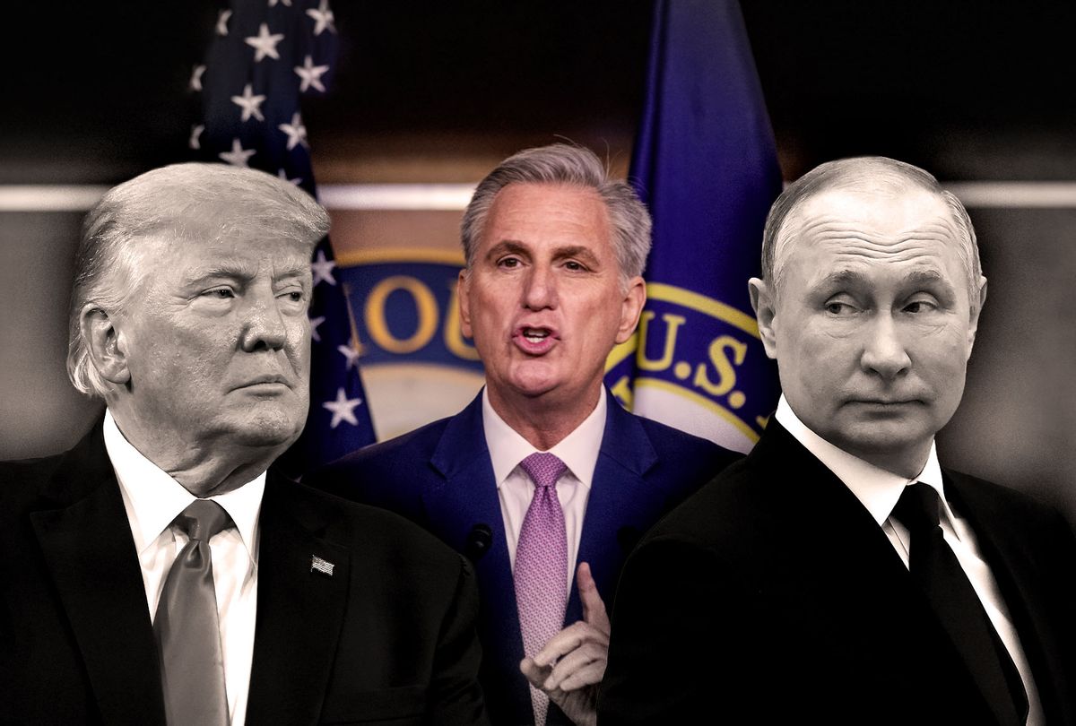 Donald Trump, Vladimir Putin and Kevin McCarthy (Photo illustration by Salon/Getty Images)