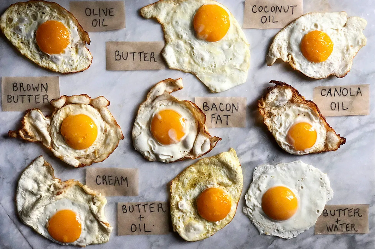 Healthy non-stick fried eggs on your Aga range cooker