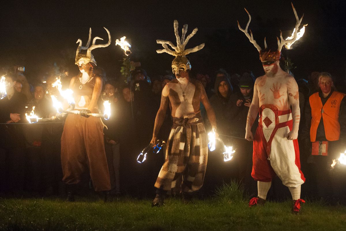 Beltane Fire Society performers celebrate the coming of summer by participating in the Beltane Fire Festival on Calton Hill April 30, 2014 in Edinburgh, Scotland. (Roberto Ricciuti/Getty Images)
