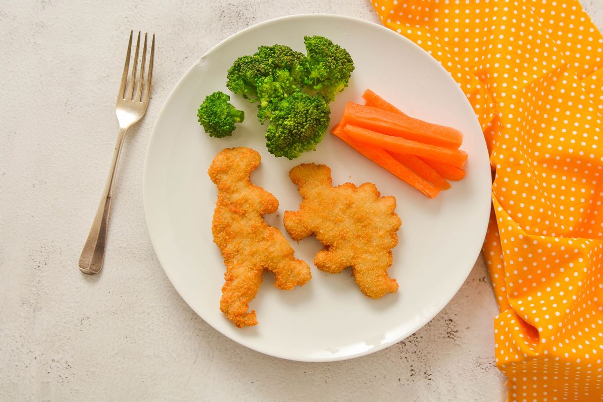 Dinosaur shaped chicken nuggets (Getty Images/Gingagi)