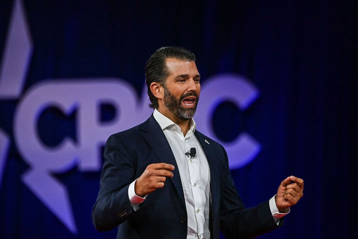 Former US President Donald Trump's son Donald Trump Jr. speaks at the Conservative Political Action Conference 2022 (CPAC) in Orlando, Florida on February 27, 2022. (CHANDAN KHANNA/AFP via Getty Images)