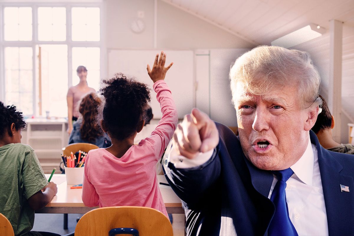 Donald Trump | Children in a classroom (Photo illustration by Salon/Getty Images)