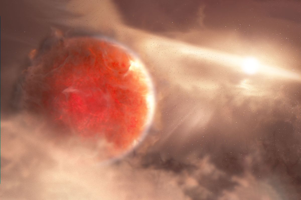 This is an artist's illustration of a massive new exoplanet called AB Aurigae b, confirmed to be forming via new and archival data from the Hubble Space Telescope and the Subaru Telescope. AB Aurigae b is estimated to be about nine times more massive than Jupiter and orbits its host star over two times farther than Pluto is from our Sun. (NASA / ESA / Joseph Olmsted (STScI))