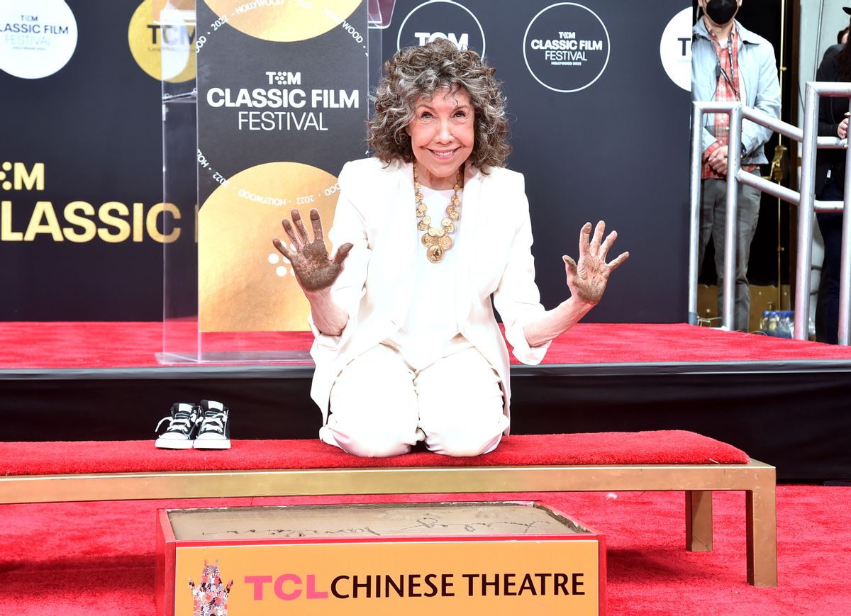 Actress Lily Tomlin With Hand And Footprint Ceremony at TCL Chinese Theatre on April 22, 2022 in Hollywood, California. (Photo by Alberto E. Rodriguez/WireImage/Getty)