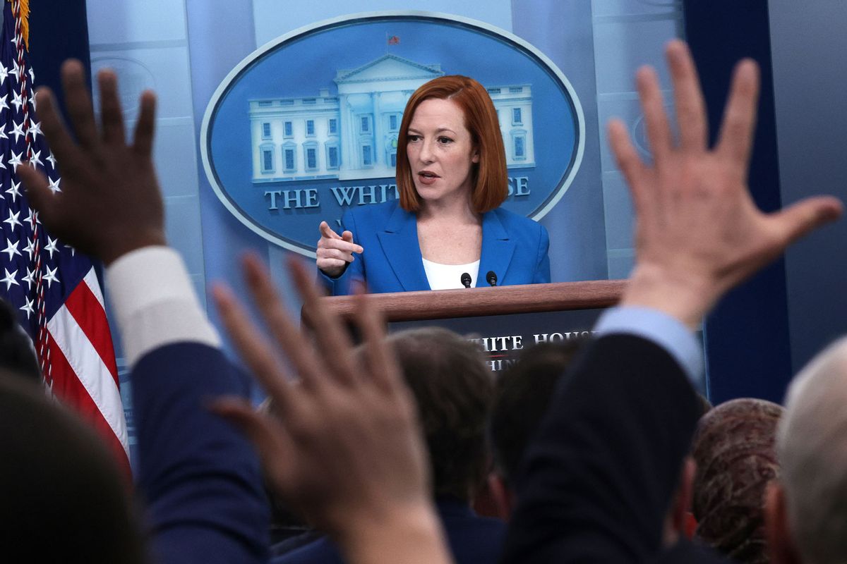 White House Press Secretary Jen Psaki takes questions during a White House daily press briefing at the James S. Brady Press Briefing Room of the White House on March 21, 2022 in Washington, DC. Psaki held a daily press briefing to answer questions from members of the press. (Alex Wong/Getty Images)