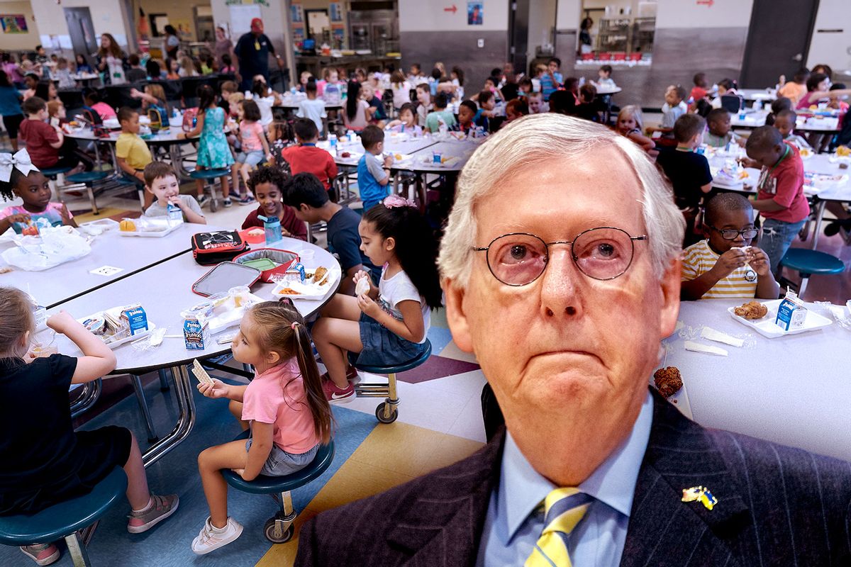 Mitch McConnell | School cafeteria during lunch time (Photo illustration by Salon/Getty Images)