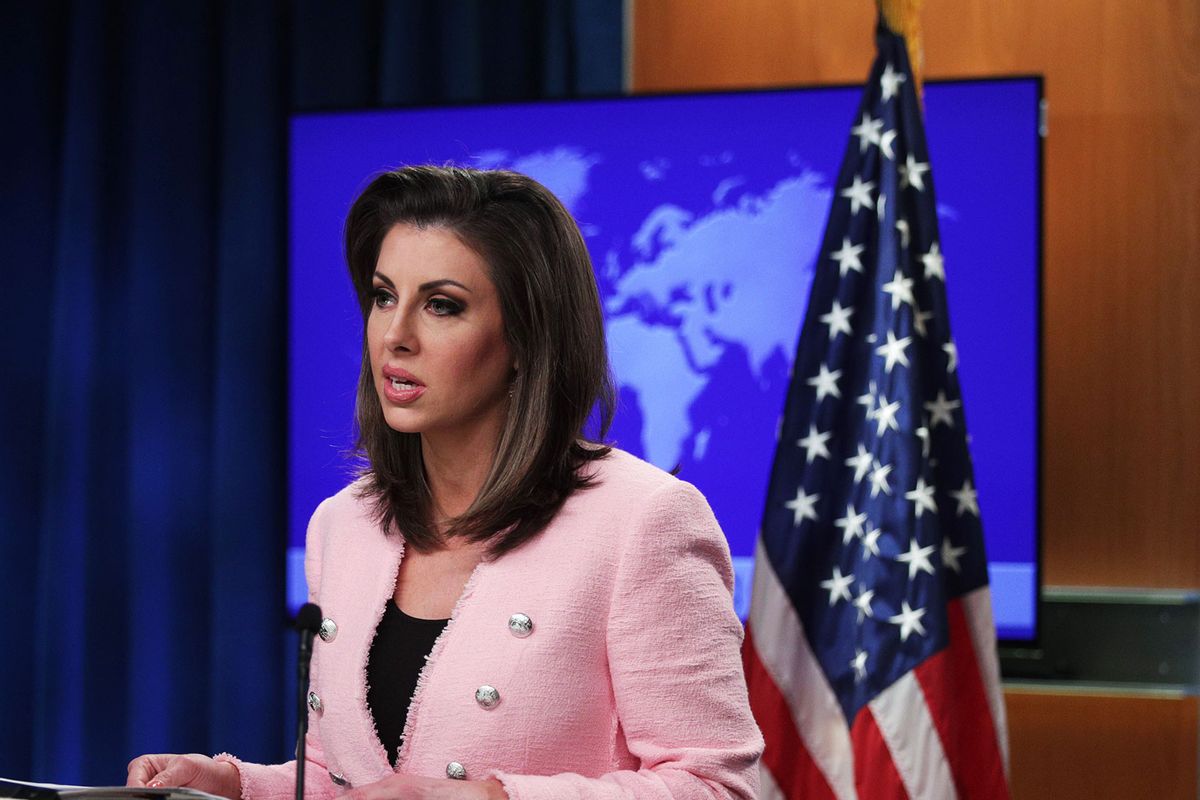 U.S. State Department spokesperson Morgan Ortagus speaks during a media briefing at the State Department June 10, 2019 in Washington, DC. (Alex Wong/Getty Images)