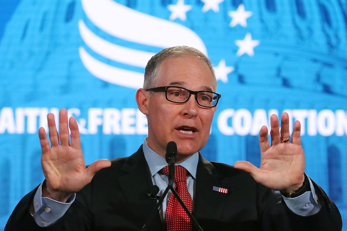 EPA Administrator Scott Pruitt speaks at the Faith and Freedom Coalition Road to Majority Policy Conference, at the Omni Shoreham Hotel, on June 8, 2018 in Washington, DC. (Mark Wilson/Getty Images)
