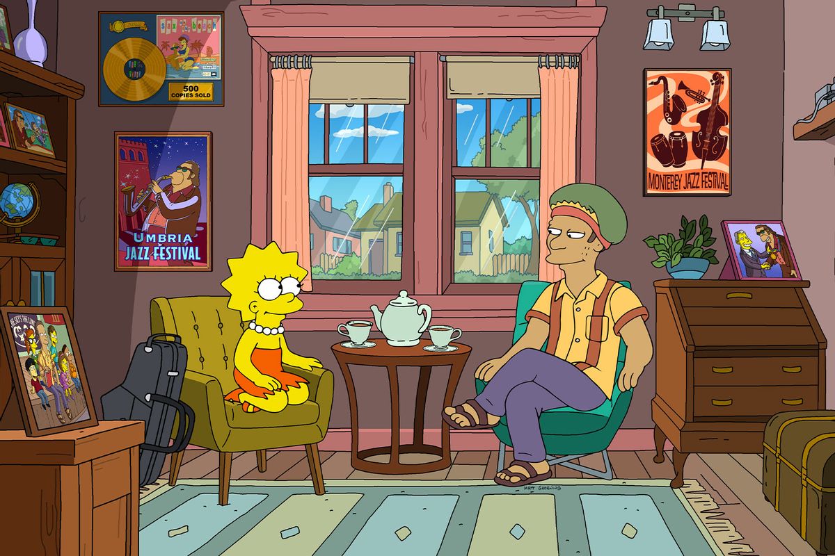 Lisa meets the son of the late musician Bleeding Gums Murphy (voiced by John Autry II) — and attempts to improve his life in the "The Sound of Bleeding Gums" episode of "The Simpsons" (Photo courtesy of 20th Television Animation)