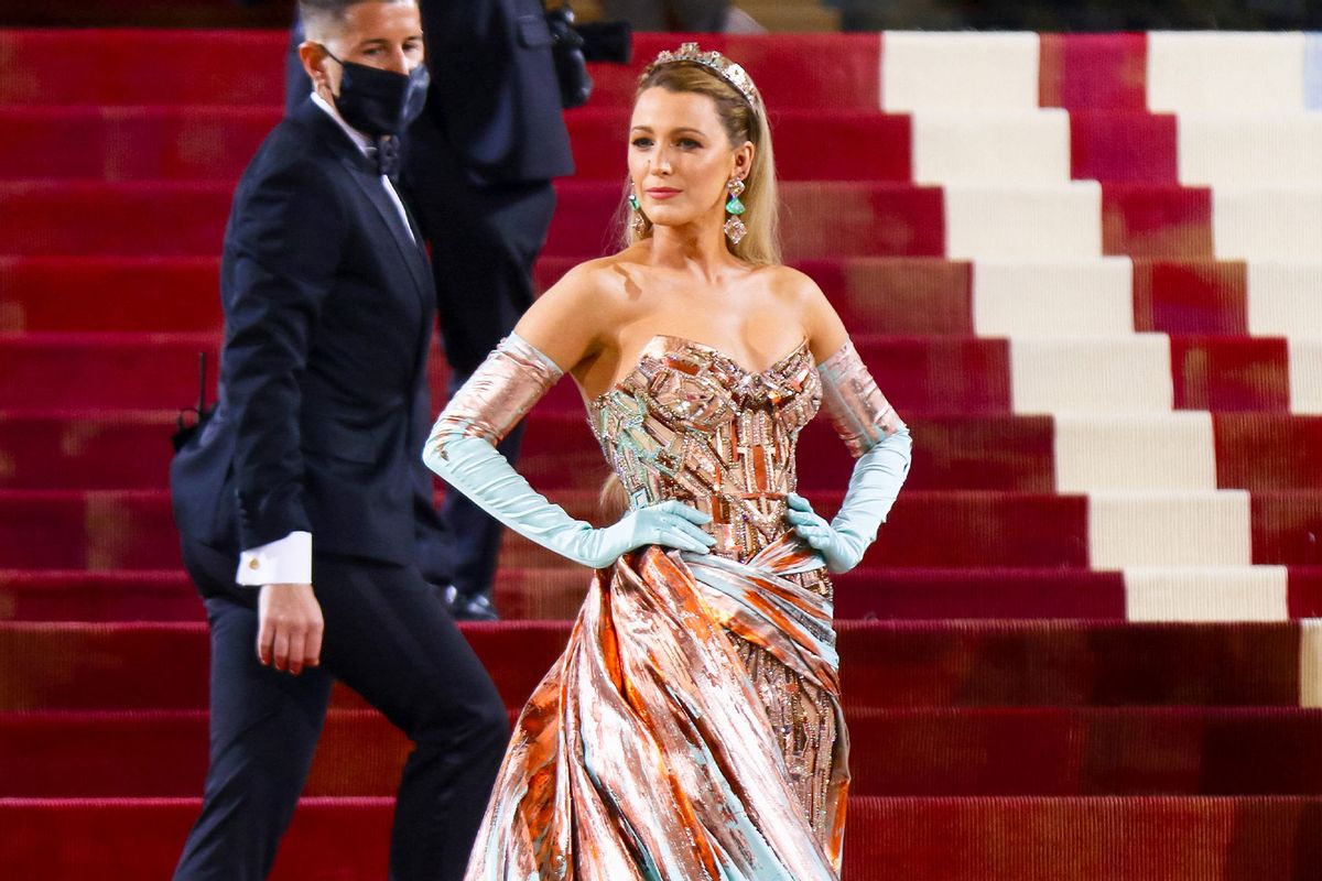 Blake Lively is seen arriving to the 2022 Met Gala Celebrating "In America: An Anthology of Fashion" at The Metropolitan Museum of Art on May 02, 2022 in New York City. (Nancy Rivera/Bauer-Griffin/GC Images)
