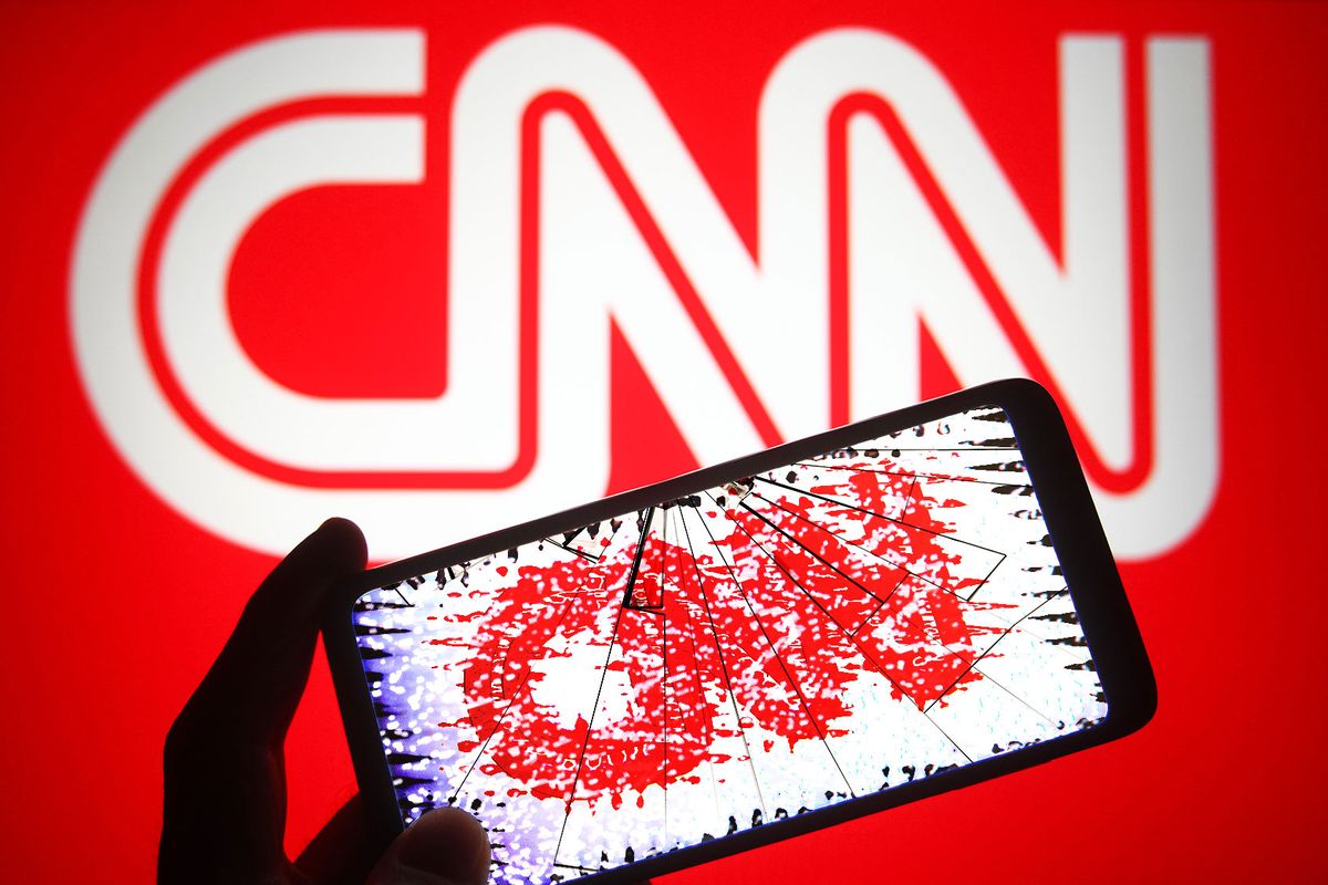 CNN logo distorted on cracked phone screen (Photo illustration by Salon/Getty Images)