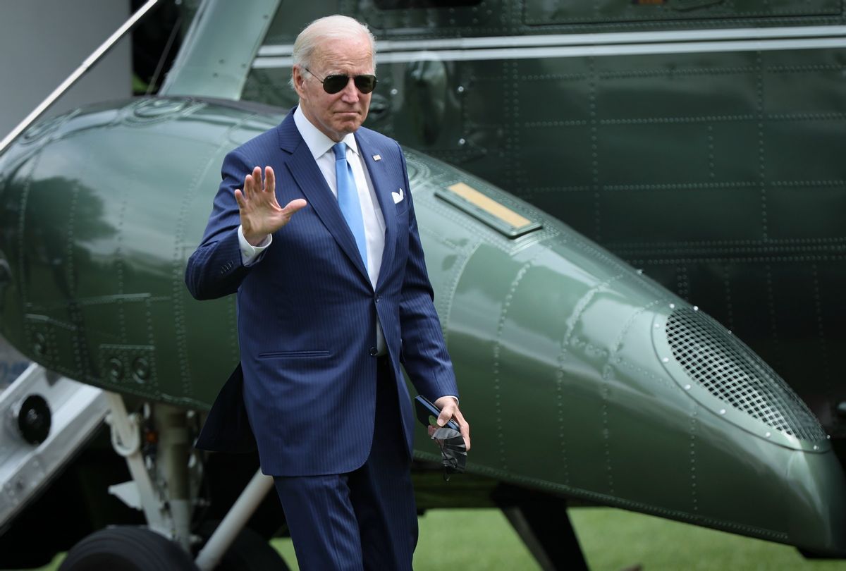 President Joe Biden arrives at the White House on May 18, 2022 in Washington, DC. (Win McNamee/Getty Images)