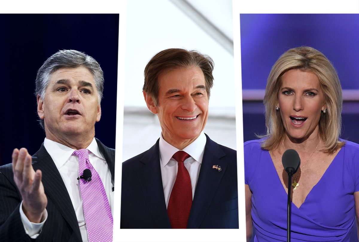 Sean Hannity, Dr. Mehmet Oz and Laura Ingraham (Photo illustration by Salon/Getty Images)