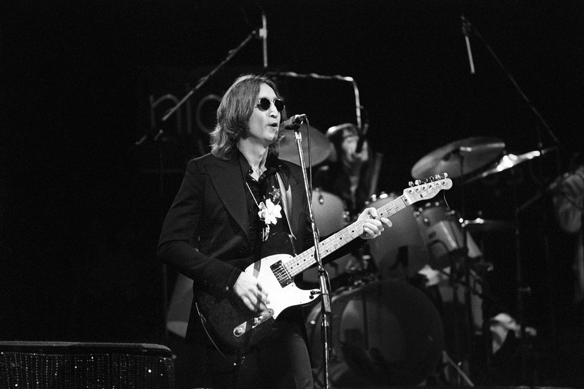 John Lennon performing live onstage, November 28, 1974 (Steve Morley/Redferns)