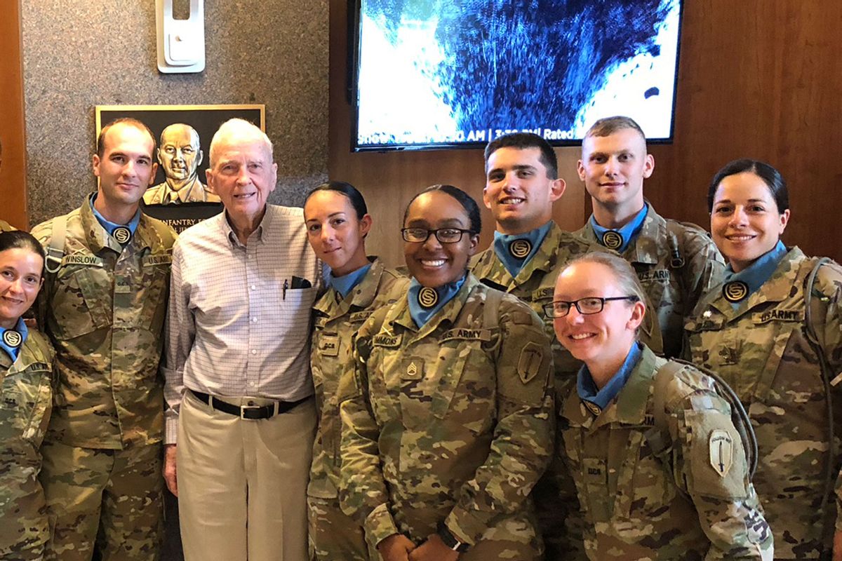 Lt. Khadijah X (when she was known as Khadijah Simmons) with fellow U.S. Army officers. (Photo courtesy of the Military Religious Freedom Foundation)